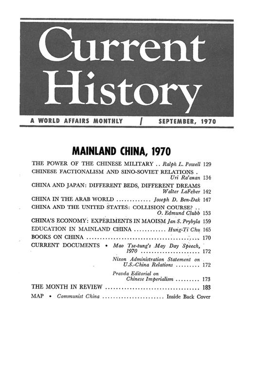 Current History Cover Image for Volume 59, Issue 349