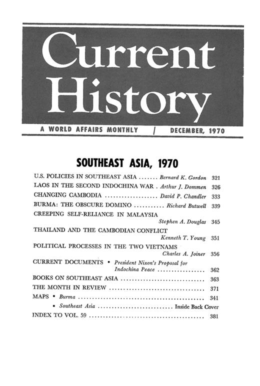 Current History Cover Image for Volume 59, Issue 352