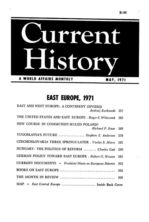 Current History Cover Image for Volume 60, Issue 357