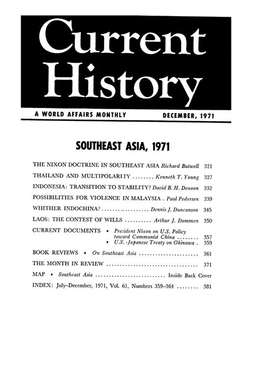 Current History Cover Image for Volume 61, Issue 364