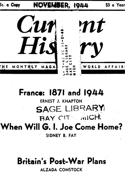 Current History Cover Image for Volume 7, Issue 39