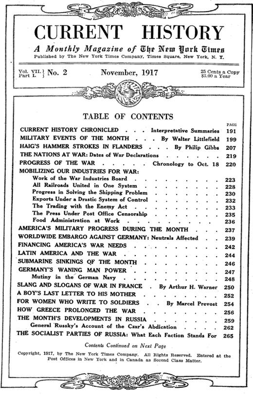 Current History Cover Image for Volume 7_Part-1, Issue 2