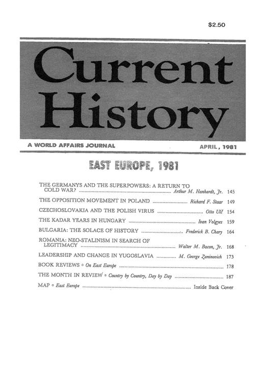 Current History Cover Image for Volume 80, Issue 465