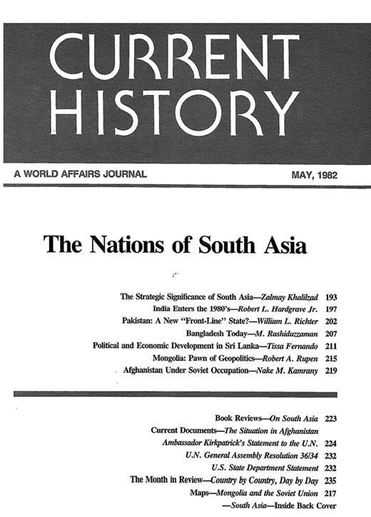 Current History Cover Image for Volume 81, Issue 475