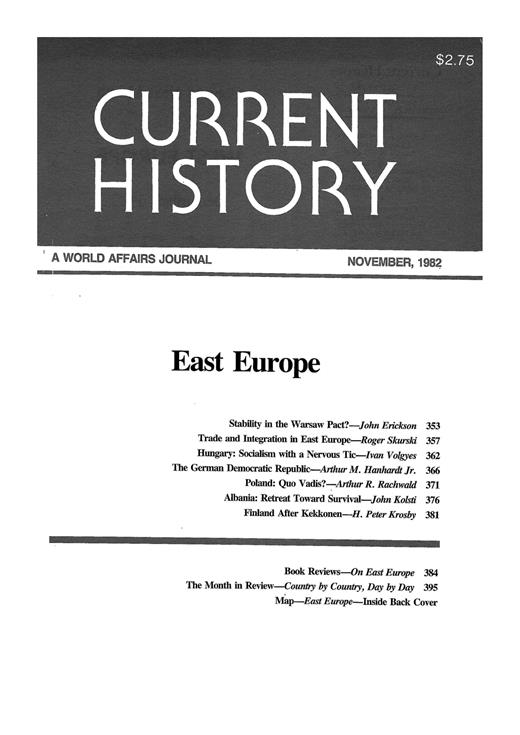 Current History Cover Image for Volume 81, Issue 478