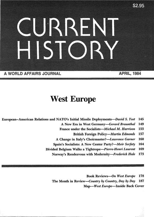 Current History Cover Image for Volume 83, Issue 492