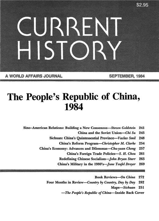 Current History Cover Image for Volume 83, Issue 494