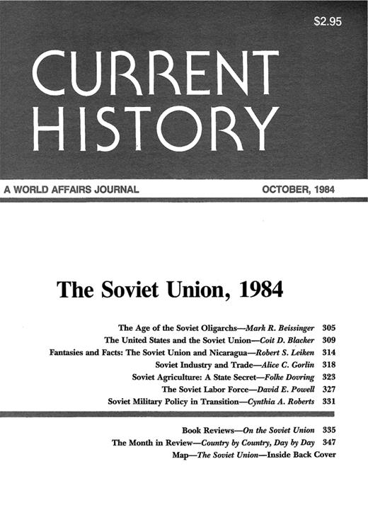Current History Cover Image for Volume 83, Issue 495