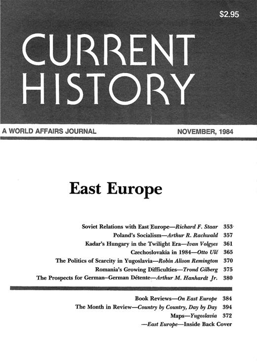 Current History Cover Image for Volume 83, Issue 496