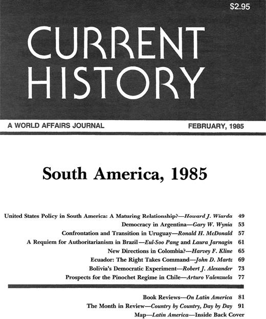 Current History Cover Image for Volume 84, Issue 499