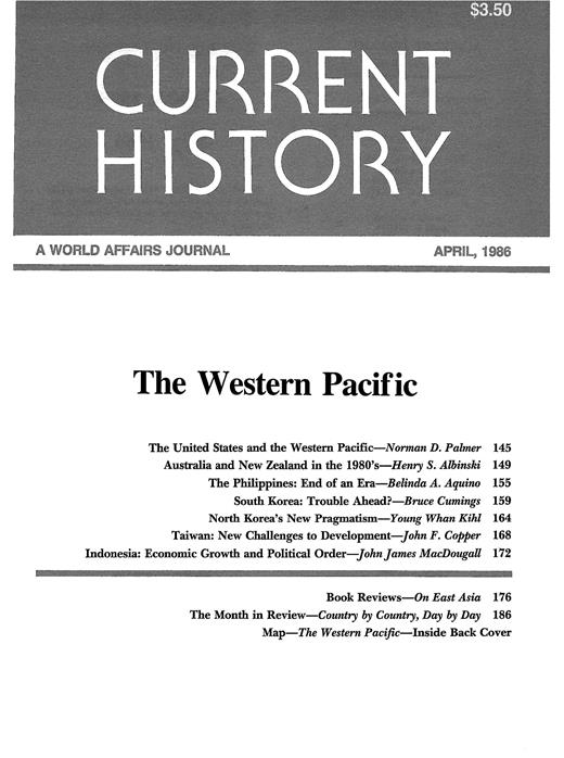 Current History Cover Image for Volume 85, Issue 510