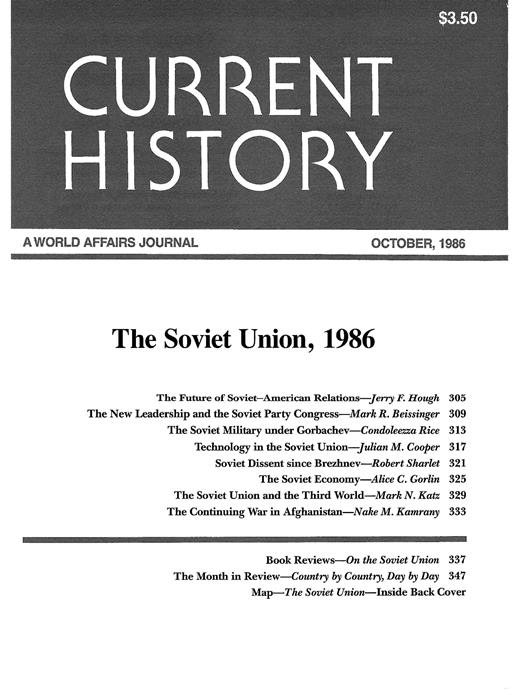 Current History Cover Image for Volume 85, Issue 513