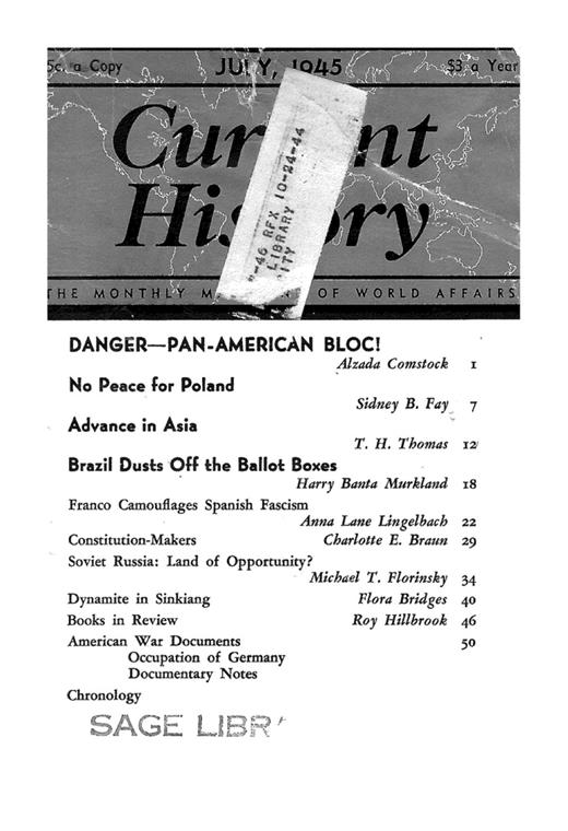 Current History Cover Image for Volume 9, Issue 47