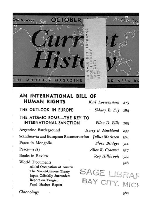 Current History Cover Image for Volume 9, Issue 50