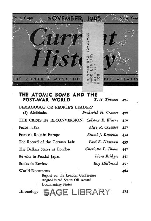 Current History Cover Image for Volume 9, Issue 51