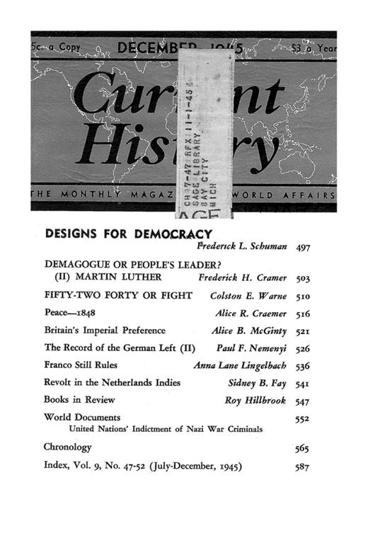 Current History Cover Image for Volume 9, Issue 52