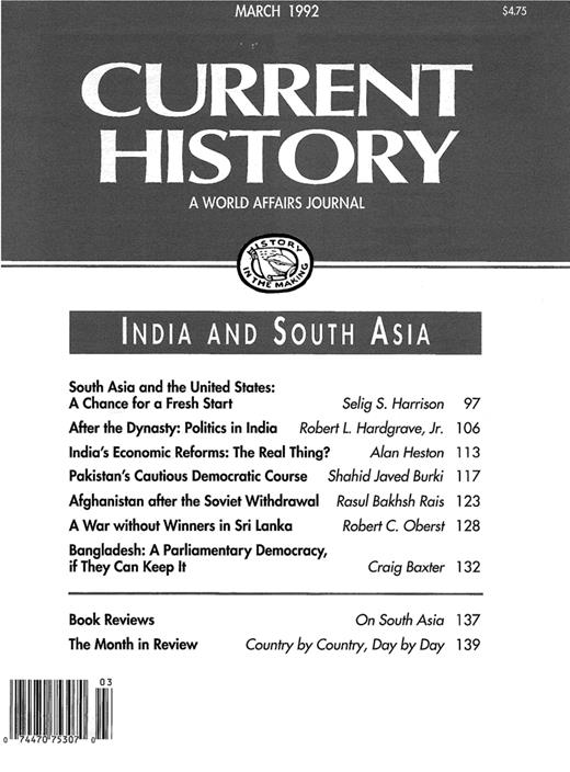 Current History Cover Image for Volume 91, Issue 563
