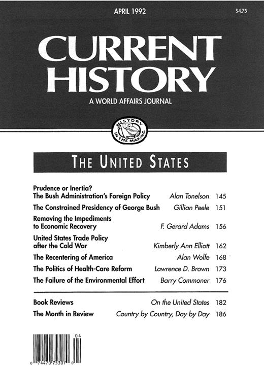 Current History Cover Image for Volume 91, Issue 564