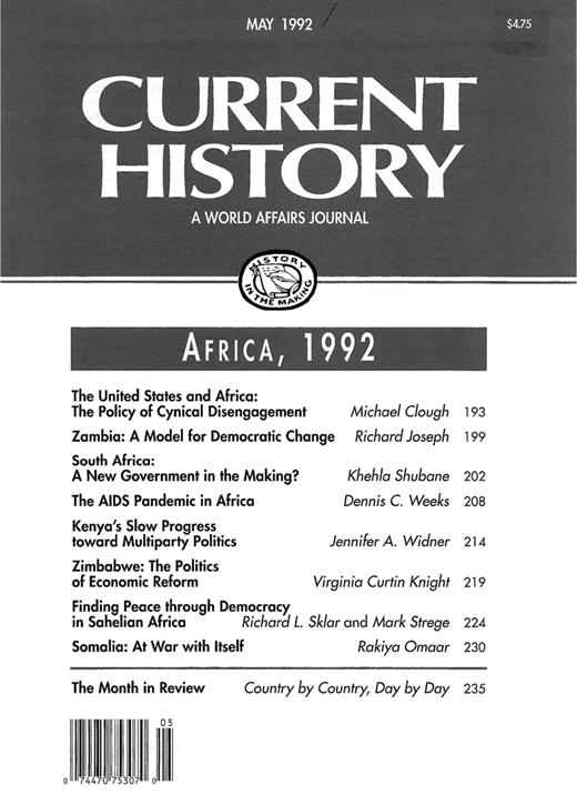 Current History Cover Image for Volume 91, Issue 565