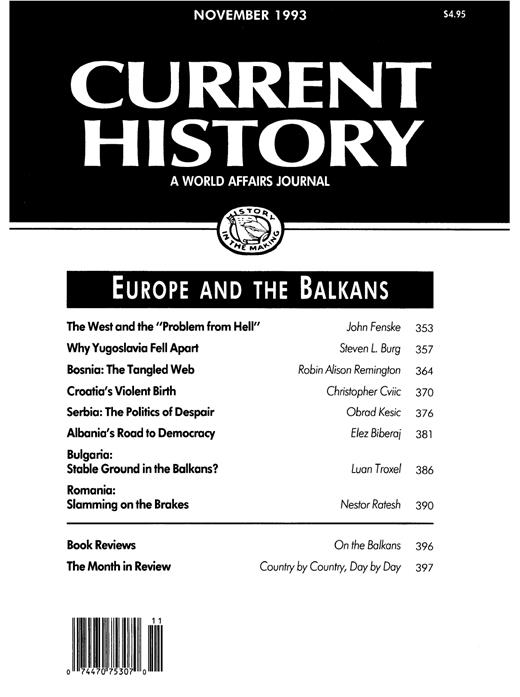Current History Cover Image for Volume 92, Issue 577