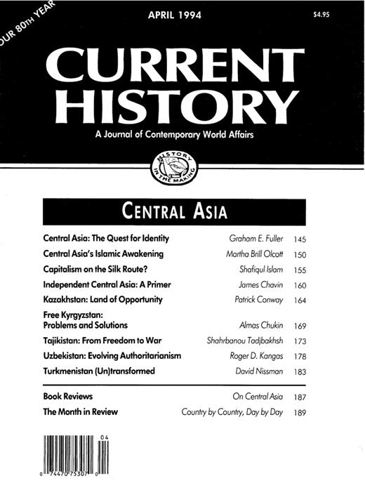 Current History Cover Image for Volume 93, Issue 582