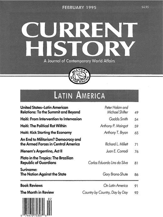 Current History Cover Image for Volume 94, Issue 589