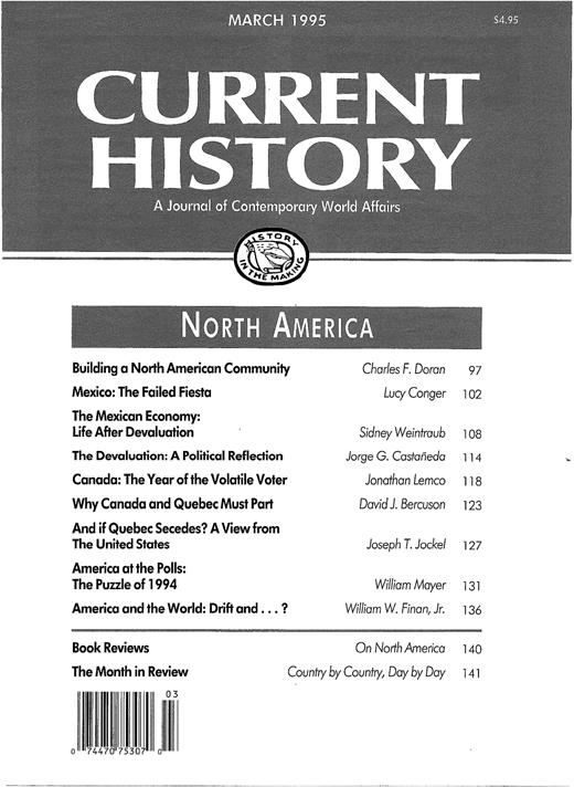Current History Cover Image for Volume 94, Issue 590