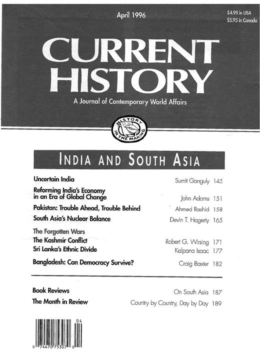 Current History Cover Image for Volume 95, Issue 600