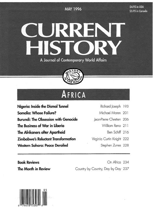 Current History Cover Image for Volume 95, Issue 601