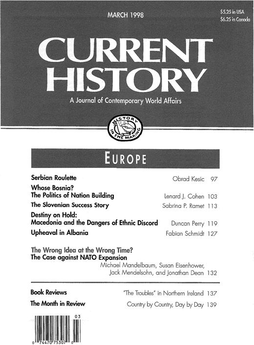 Current History Cover Image for Volume 97, Issue 617