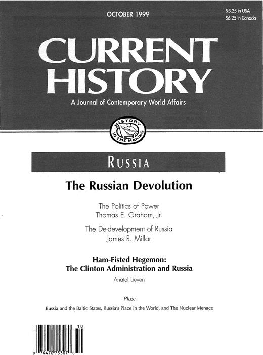 Current History Cover Image for Volume 98, Issue 630