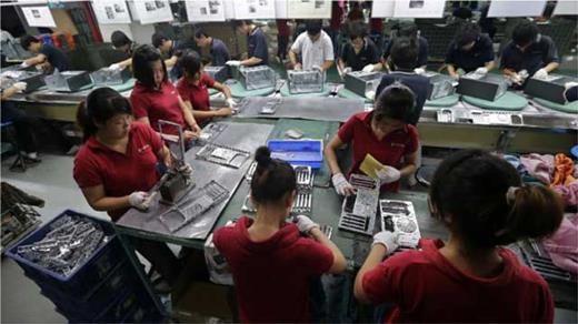 Figure 5. Foxconn factory workers in China in 2012. In the past 25 years, contract manufacturers in China have emerged as a central part of global electronics production chains. They make a huge range of products and components, ranging from iPhones to Amazon Echo smart speakers. In particular, the giant Foxconn company has been widely criticized for poor treatment of its workers. Often migrants from rural areas without the right to legally reside in urban centers, the workers are reportedly subjected to low pay, long working hours, lack of breaks, strict supervision, and sexual harassment. Credit: Reuters. DOI: https://doi.org/10.1525/elementa.364.f5
