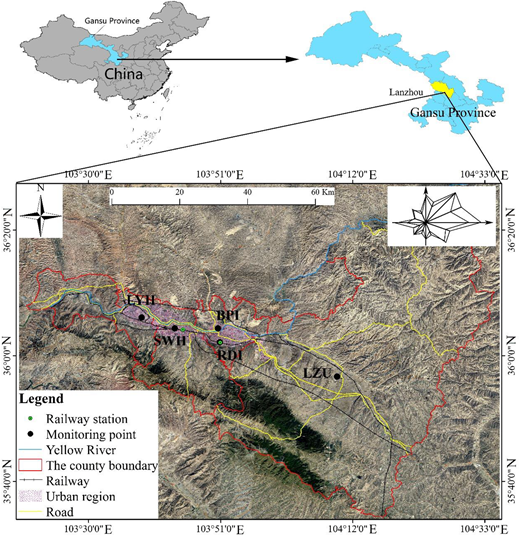 Study area and sampling sites. LZU = Lanzhou University; BPI = Biological Products Institute; RDI = Railway Design Institute; SWH = Staff and Worker Hospital; LYH = Lanyuan Hotel. DOI: https://doi.org/10.1525/elementa.2020.00125.f1