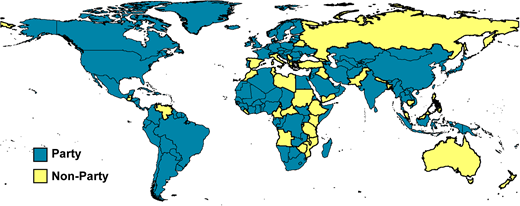 Party and non-party nations of the Minamata Convention on mercury as of May 2020. DOI: https://doi.org/10.1525/elementa.2021.053.f2