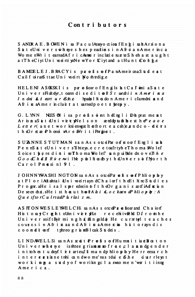 First page of Contributors