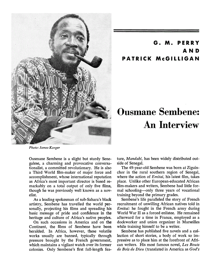 Sembene ousmane essay image