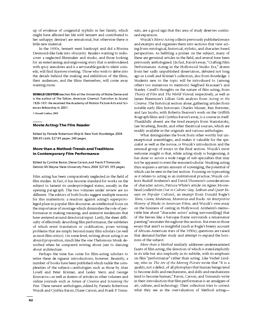 First page of More than a Method: Trends and Traditions in Contemporary Film Performance