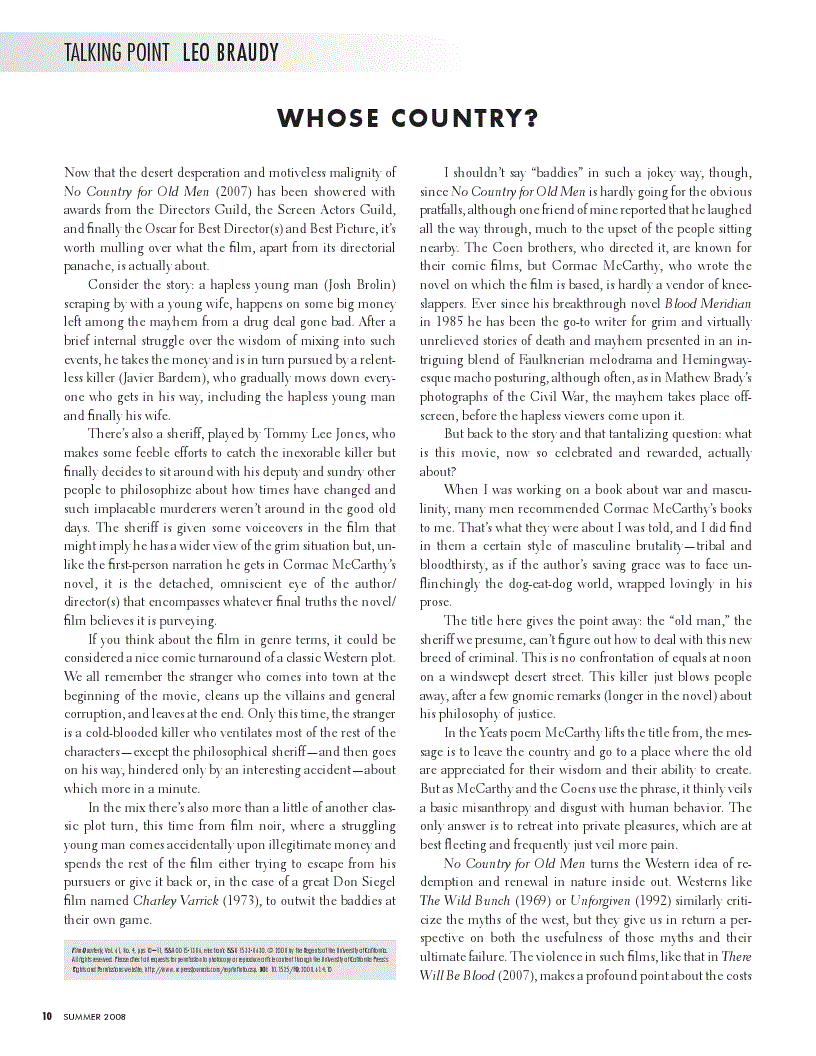 First page of Whose Country?