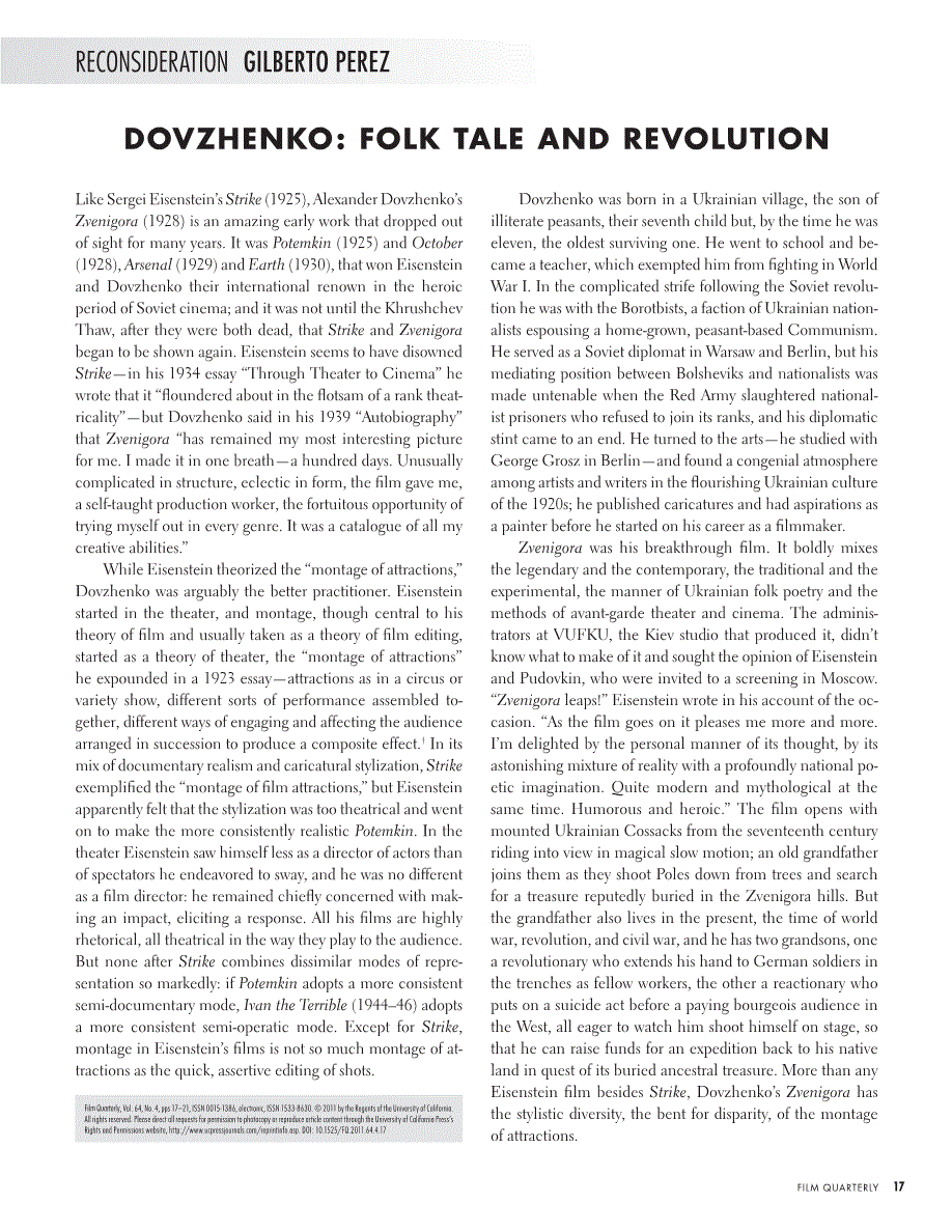 First page of Dovzhenko: Folk Tale and Revolution