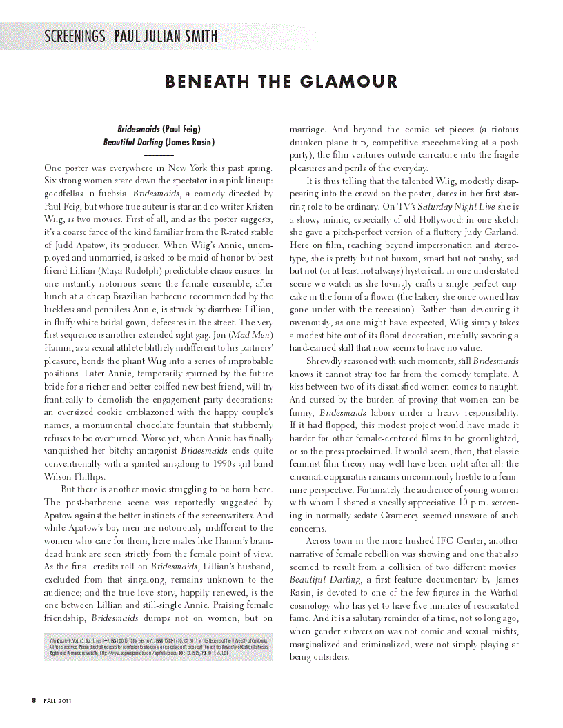 First page of Beneath the Glamour
