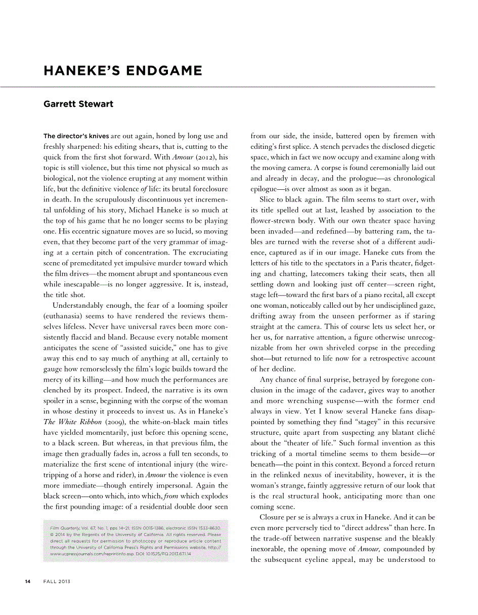 First page of Haneke's Endgame