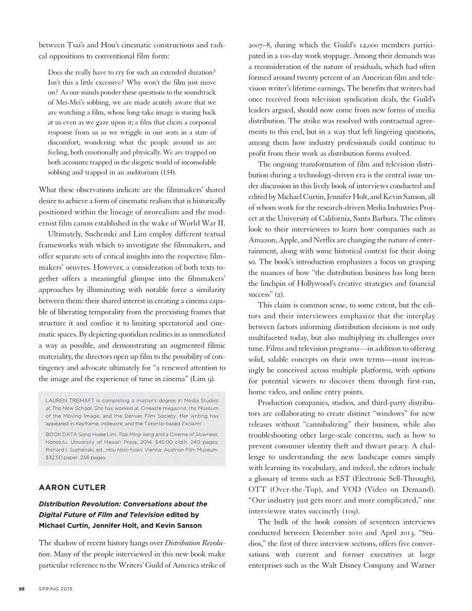 First page of <italic>Distribution Revolution: Conversations about the Digital Future of Film and Television</italic> edited by Michael Curtin, Jennifer Holt, and Kevin Sanson