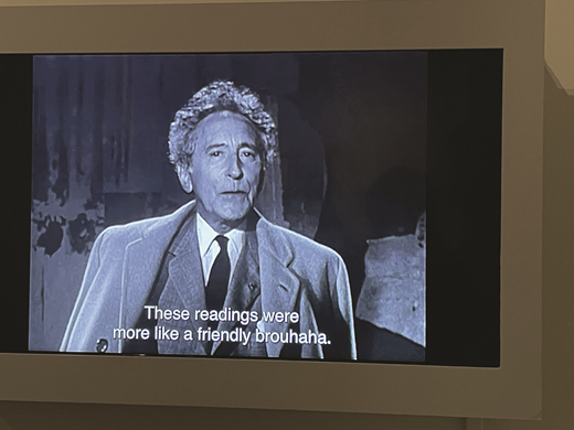 Jean Cocteau discussing Proust at the Musée Carnavalet exhibit devoted to the writer.
