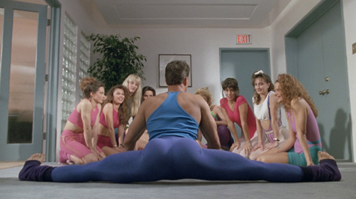 Jean-Claude Van Damme shows off his glutes in Double Impact (Sheldon Lettich, 1991). Courtesy © Stone Group Pictures.