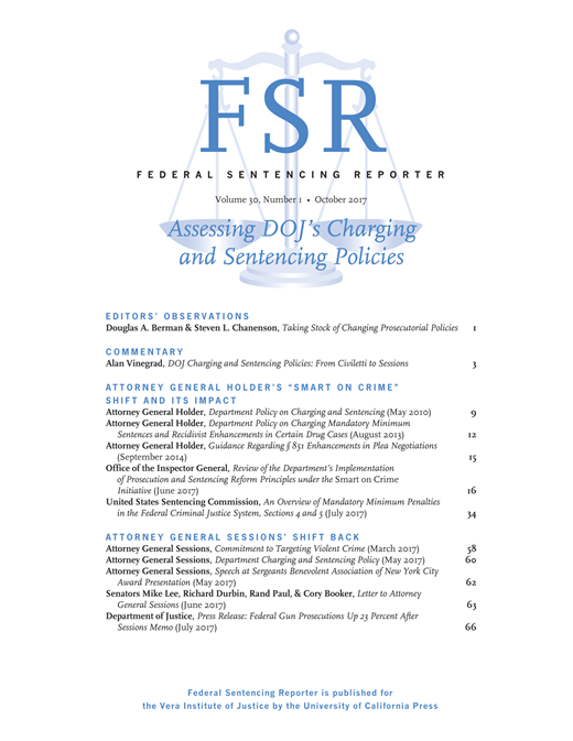 Federal Sentencing Reporter Cover Image for Volume 30, Issue 1