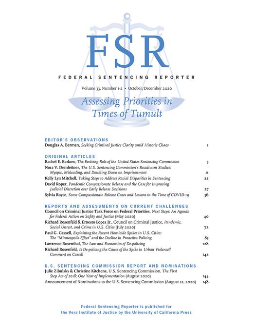 Federal Sentencing Reporter Cover Image for Volume 33, Issue 1-2