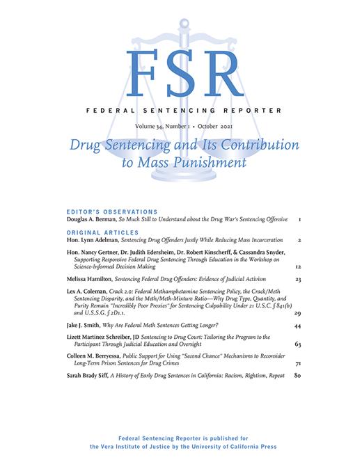Federal Sentencing Reporter Cover Image for Volume 34, Issue 1