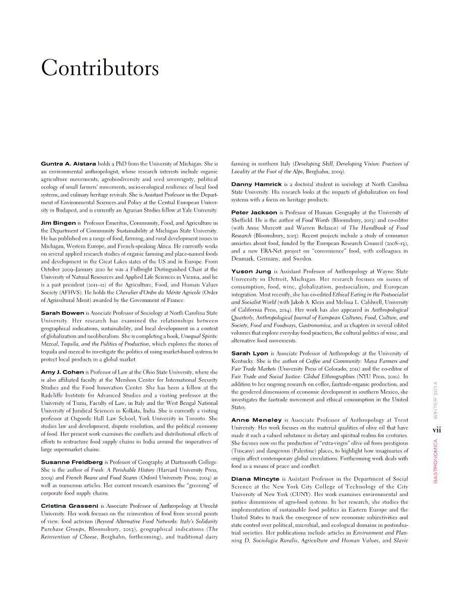 First page of Contributors