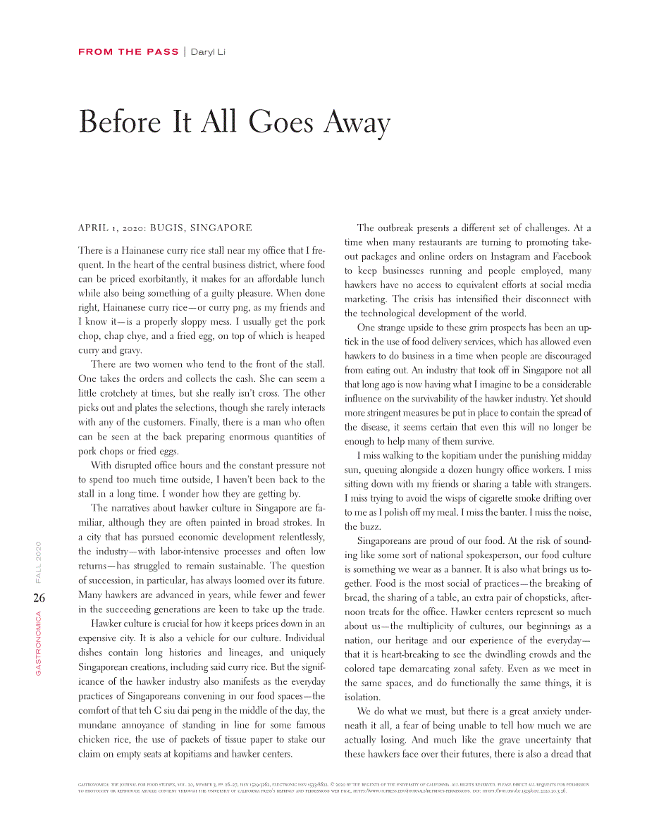 First page of Before It All Goes Away