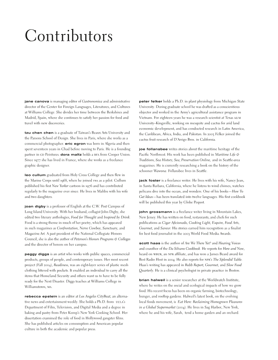 First page of Contributors